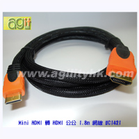 Mini HDMI 轉 HDMI 公公 1.8m 網線 #C1421